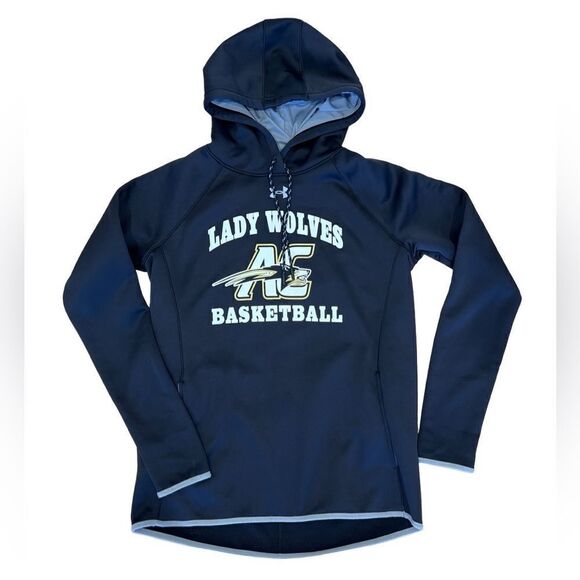 Under Armour pullover hoodie sweatshirt black basketball lady wolves medium - Picture 1 of 13